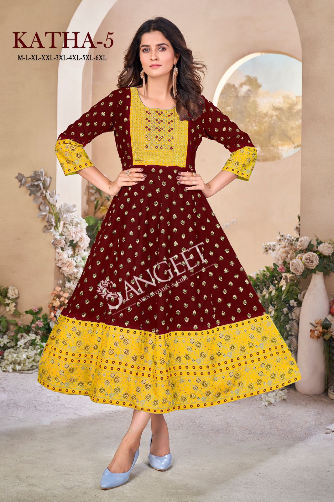 Katha 5 Rayon Embroidery Kurtis Wholesale Clothing Suppliers In India
